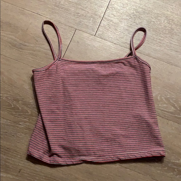 Red and Black Striped Brandy Melville Crop Top - Picture 2 of 4